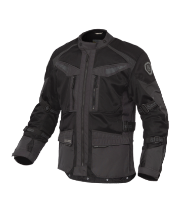 Chaqueta de moto Levior Arashi  WP negra y gris