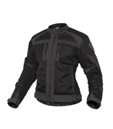Chaqueta de moto Levior Imbat  WP  negra y gris Mujer